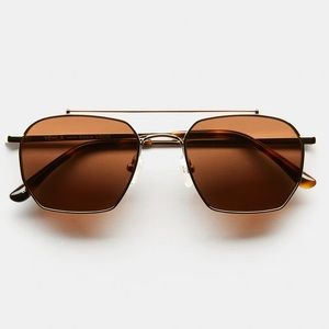 NWT VEHLA BOWIE SUNGLASSES - GOLD/CHOCOLATE